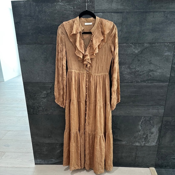 Doen Faye Maxi Dress Adobe Floral Embroidered Size XS - Picture 5 of 16